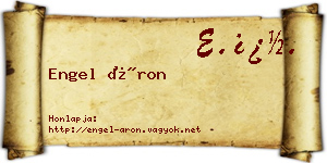 Engel Áron névjegykártya